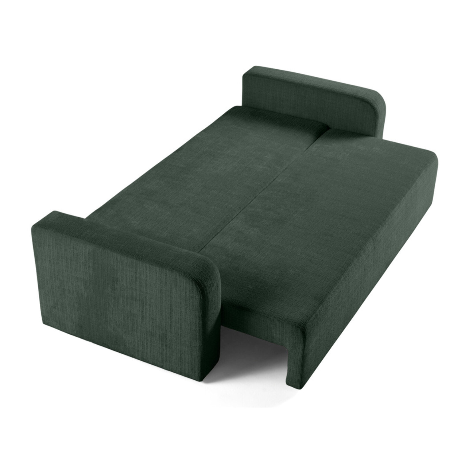 Miro - canapé droit 3 places - convertible avec coffre - en velours texturé - Vert