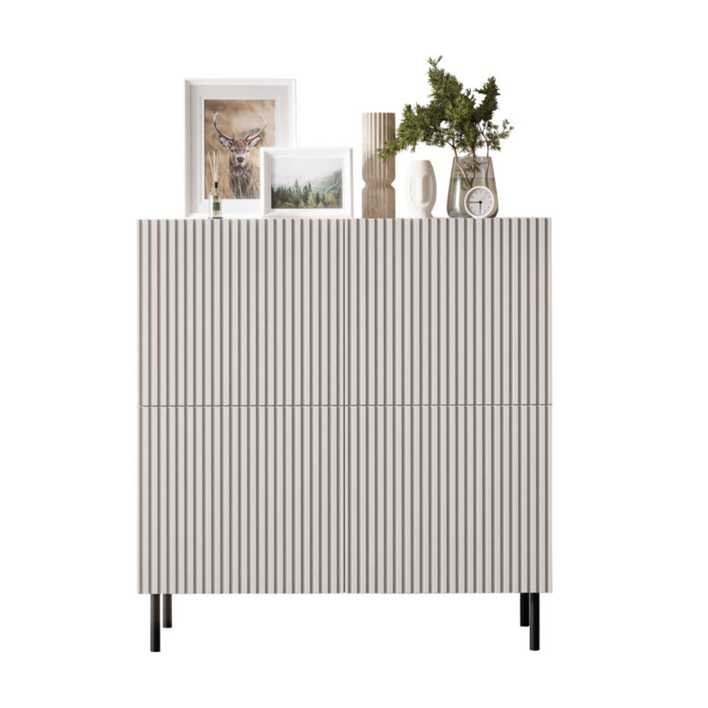 Timote - Buffet 2 portes - écru - 4 portes - 106 cm - Écru