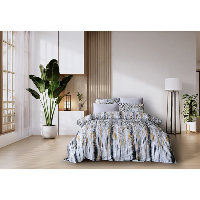 Parure de lit 100% coton imprimé "Argento"