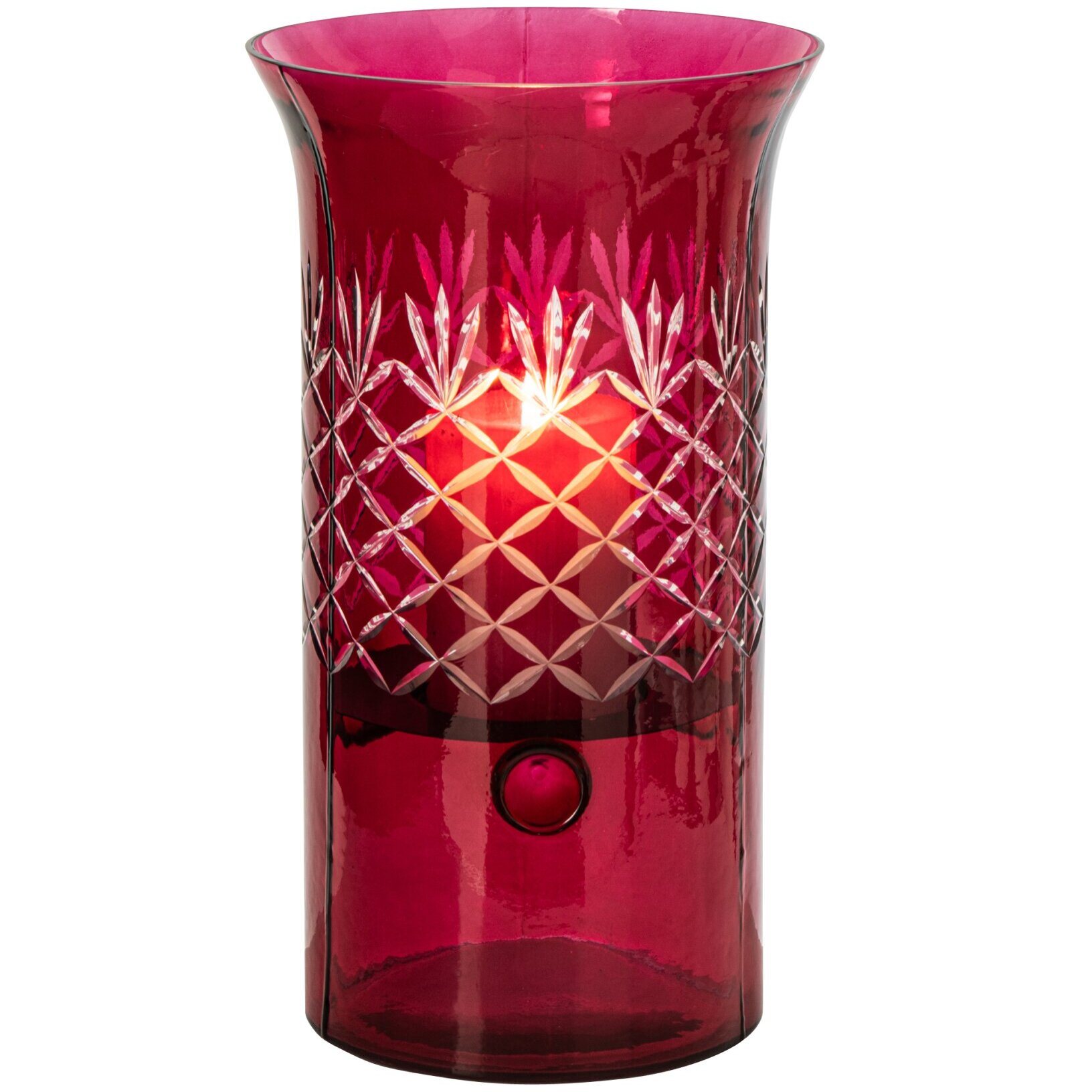 J-Line Chandelier - verre - rose foncé - small