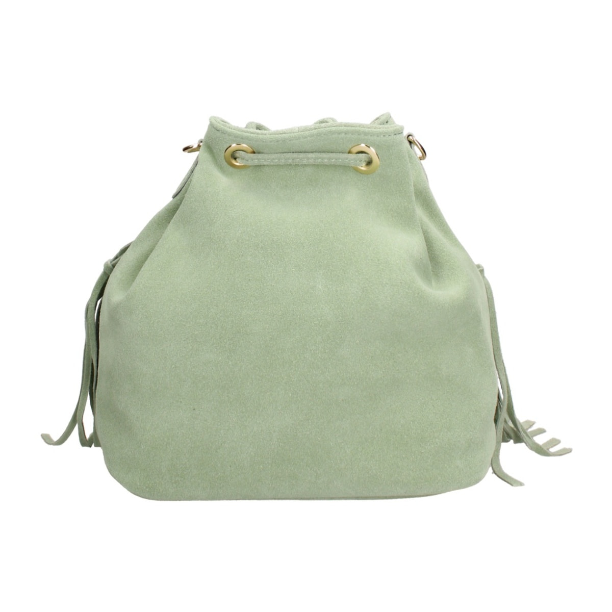 Borsa a secchiello da donna Made in Italy - Modello Umbria Plus - Pelle scamosciata - 25.0 x 22.0 x 13.0 cm