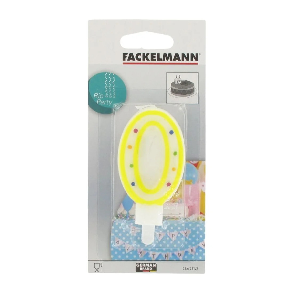 Bougie anniversaire chiffre 0 Fackelmann Rio Party