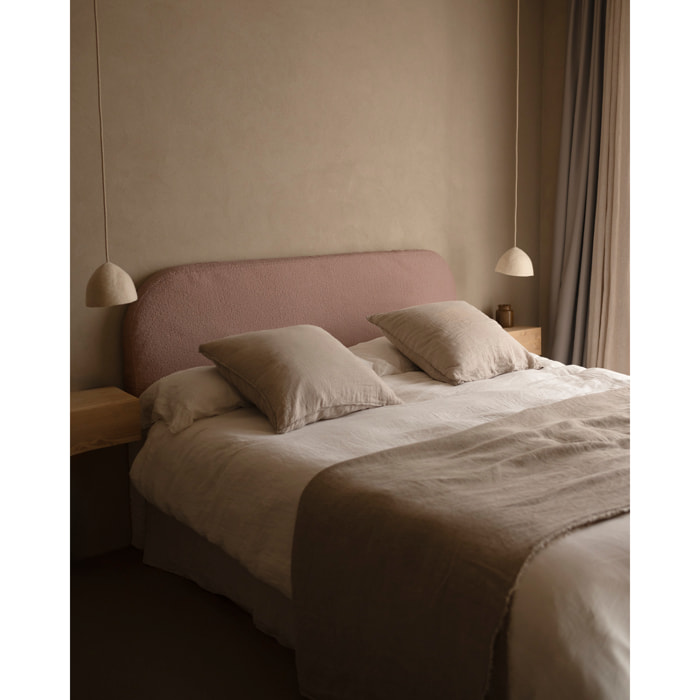 Tête de lit déhoussable en bouclé rose en différentes tailles