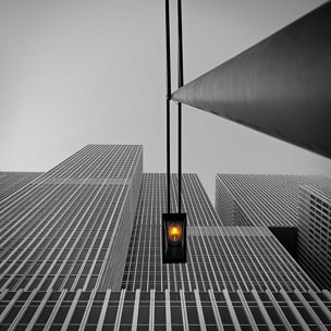 Tableau deco ville feu jaune Tableau alu Dibond