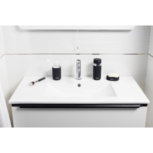 Set d'accessoires Infinitio Distributeur de savon, Porte savon, Gobelet, céramique Noir mat PackSAT-NoirMat