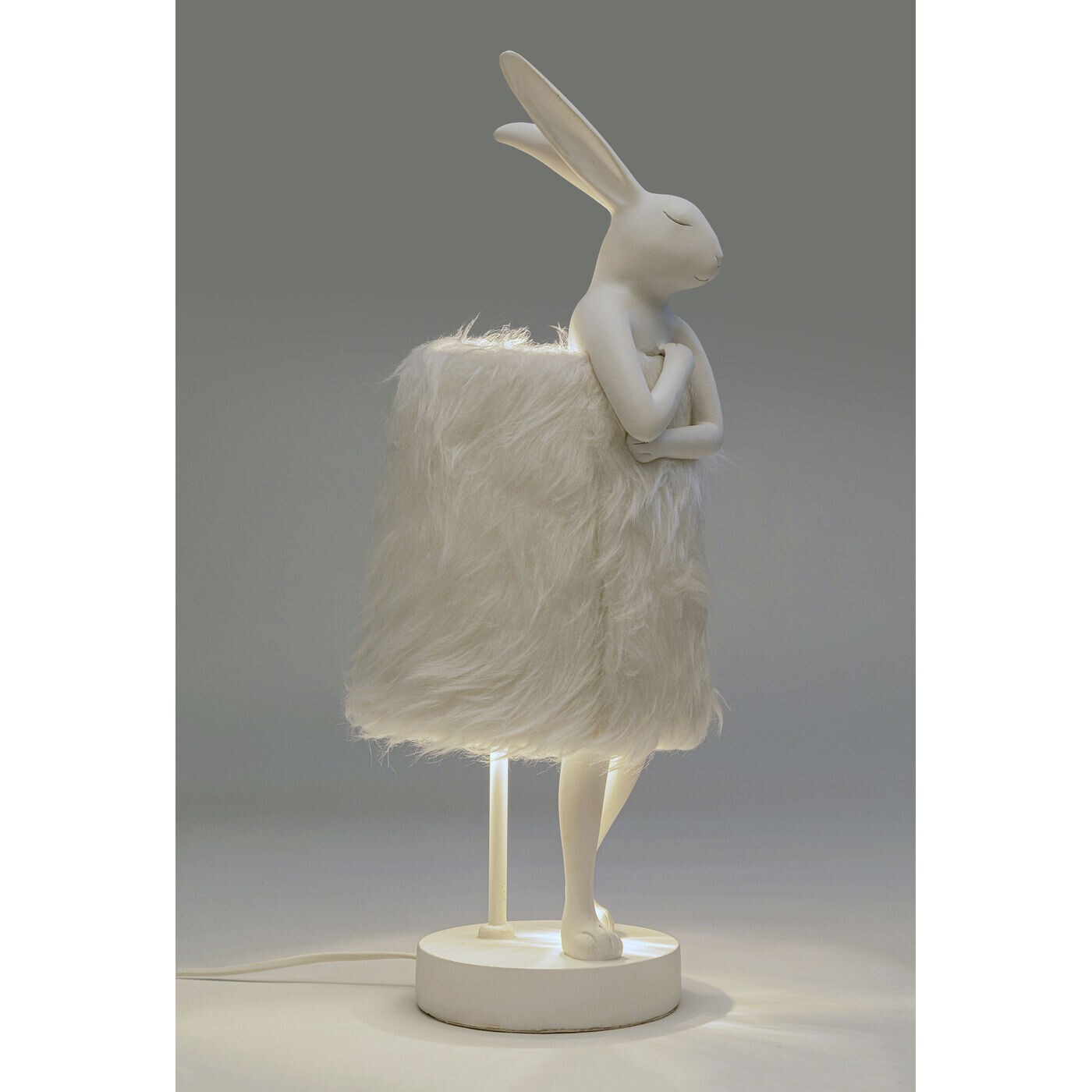 Lampe Animal lapin Fluff blanc 50cm Kare Design