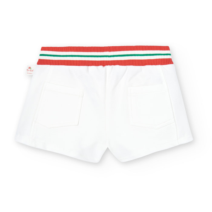 Short en felpa para niña liso de color blanco, Vestido, niña