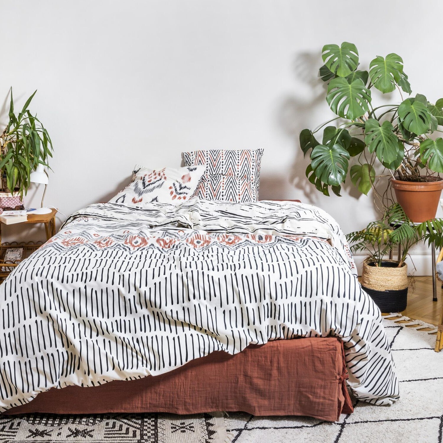 Parure housse de couette 100% coton 57fils ethnic