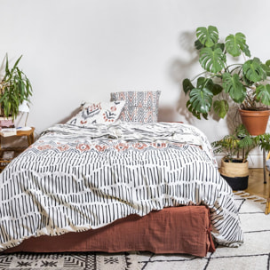 Parure housse de couette 100% coton 57fils ethnic