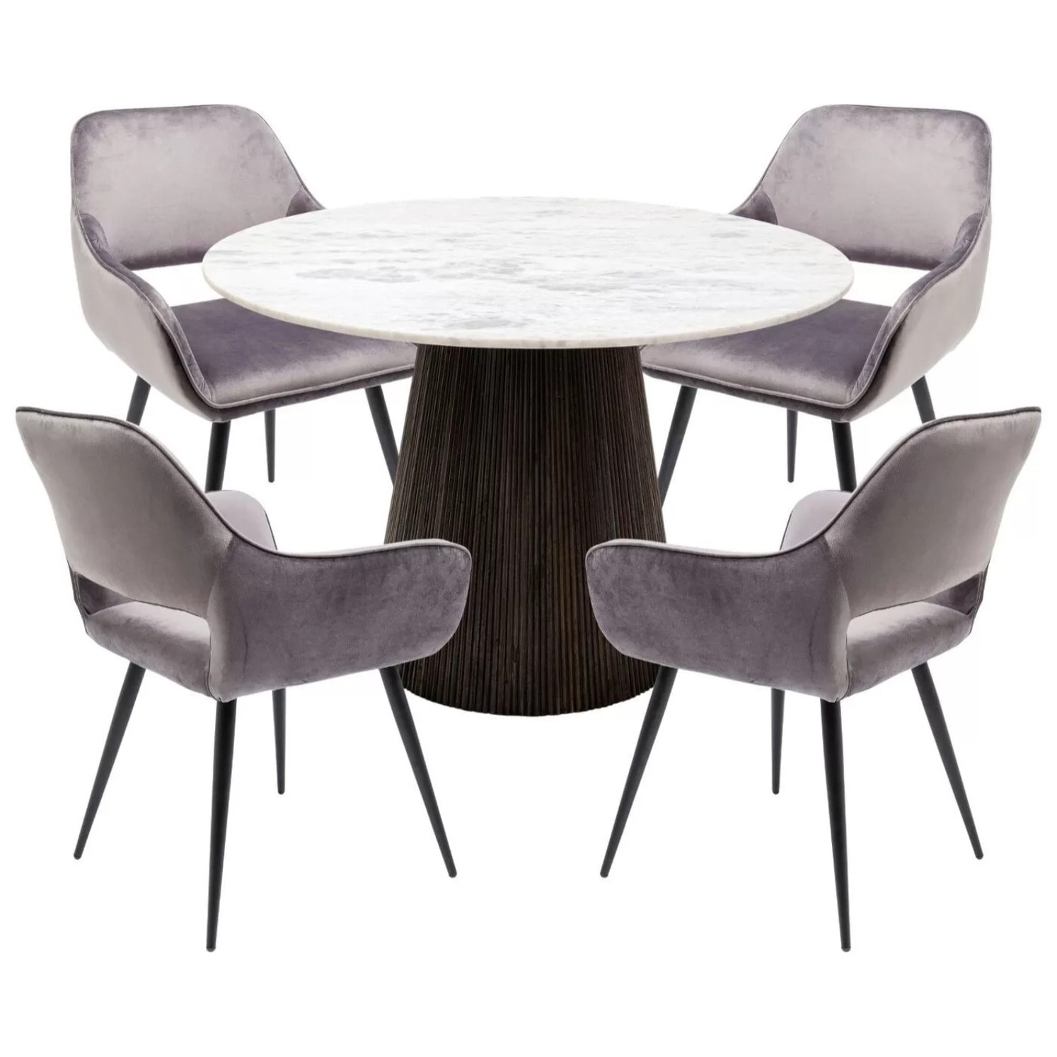 Ensemble table et 4 chaises Francisco Glenn gris Kare Design