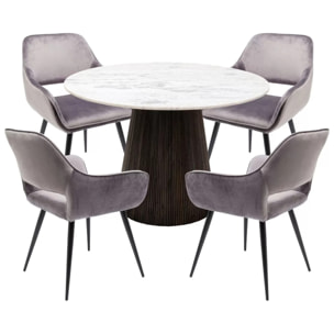 Ensemble table et 4 chaises Francisco Glenn gris Kare Design