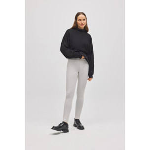 Leggings termici effetto pelle avorio