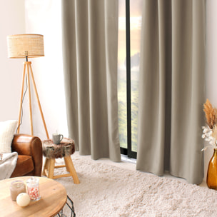 Rideau uni à oeillets - Taupe
