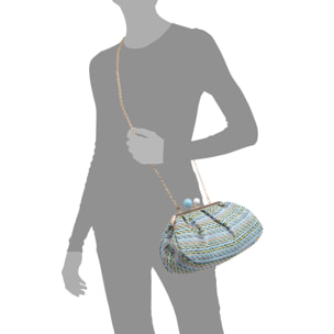Boesio Bolso bandolera Mujer. Fabricado en rafia sintética entrelazada.