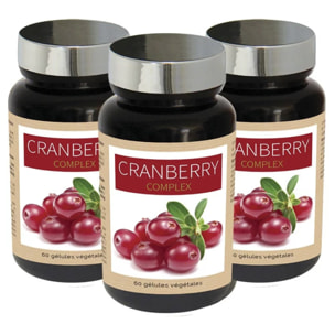 NUTRIEXPERT - Cranberry Complex - Favorise l'Élimination Rénale - Confort urinaire -  Canneberge + Myrtille + Ortie + Prêle - Vegan - Lot de 3 produits