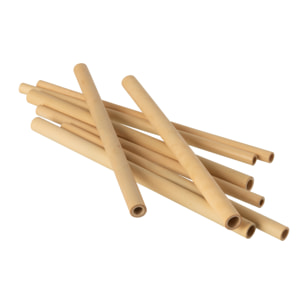 J-Line pailles - bambou - naturel - boite de 8 - 4 pcs