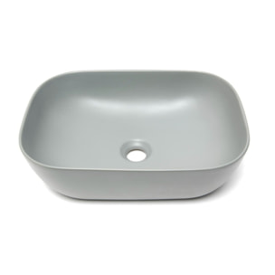 Vasque à poser rectangulaire en céramique 45,5 x 32,5 cm - gris mat - sans trop-plein - SAT Infinitio