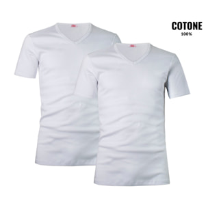 2 Maglie Termiche da Uomo a Manica Corta Scollo V 100% Cotone Liabel Art. 2855-53