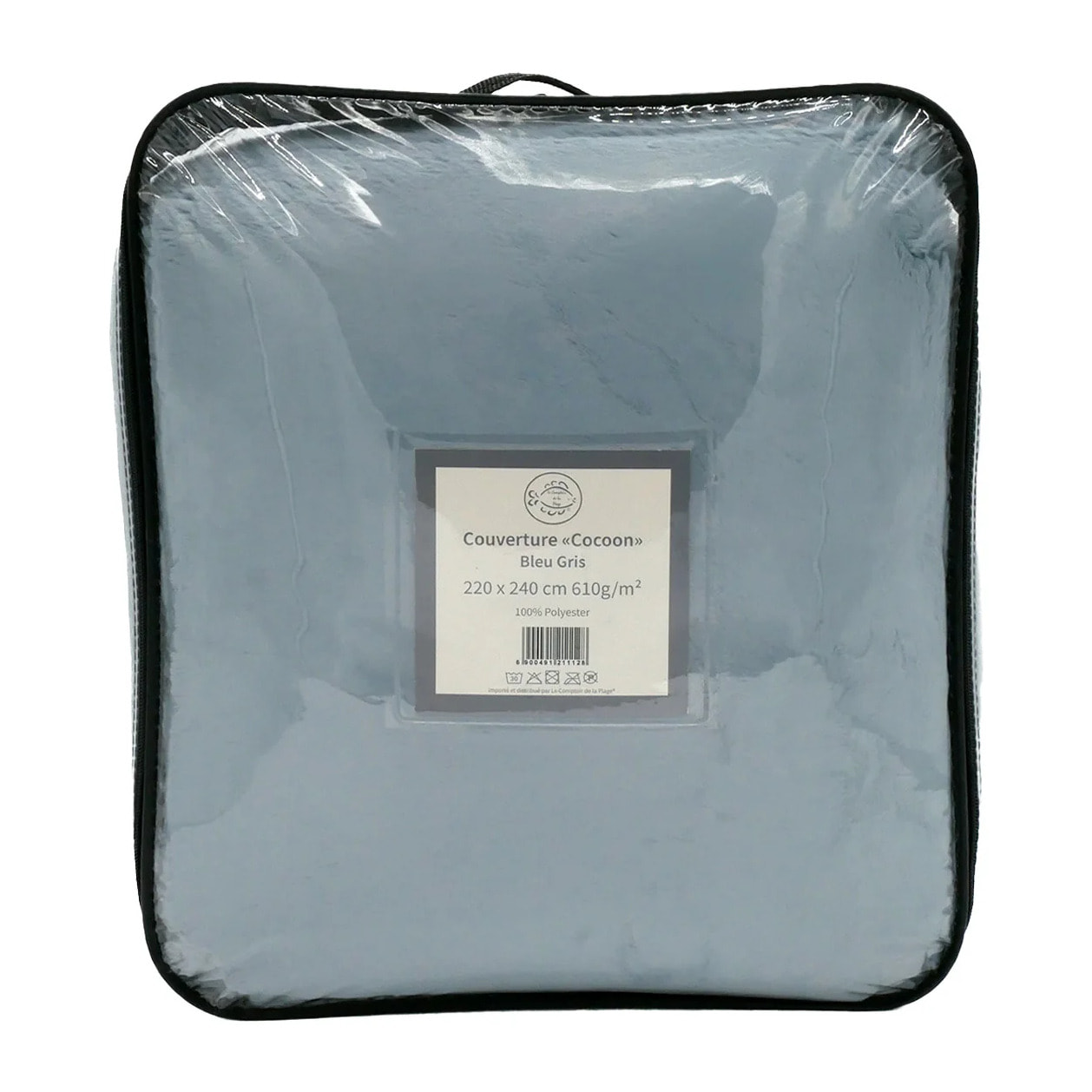 Couverture imitation "Lapin" - Cocoon Bleu Gris - 220x240cm - 610g/m²