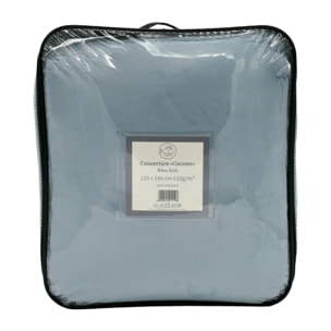 Couverture imitation "Lapin" - Cocoon Bleu Gris - 220x240cm - 610g/m²