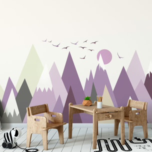 Stickers muraux enfants - Décoration chambre bébé - Autocollant Sticker mural géant enfant montagnes scandinaves JAZKA