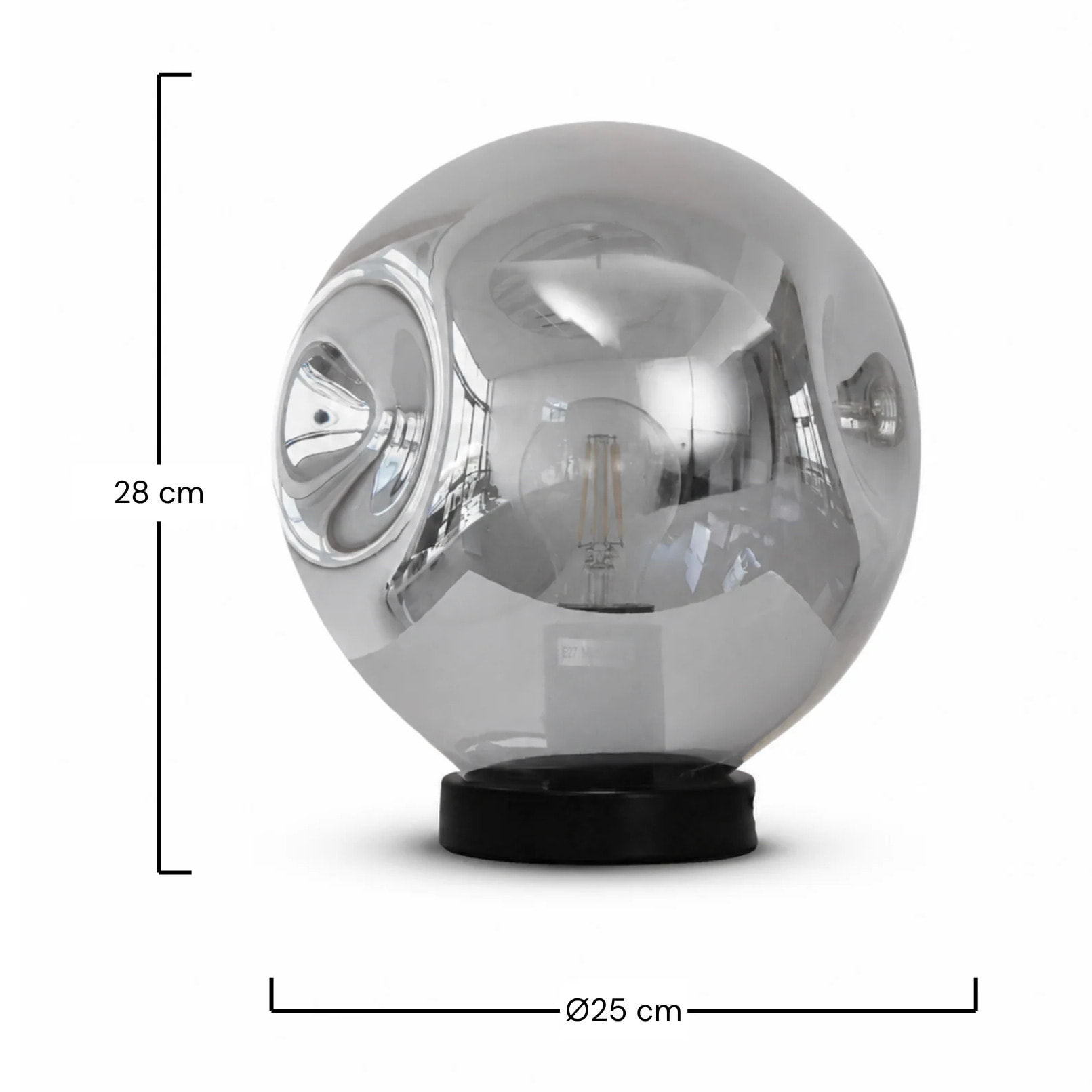 Lampe à poser chrome en verre et métal   - Brume