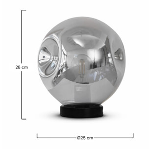 Lampe à poser chrome en verre et métal   - Brume
