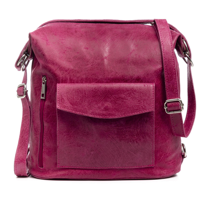 Irene Borsa a spalla da donna. Vera Pelle Scamosciata Stone Washed.