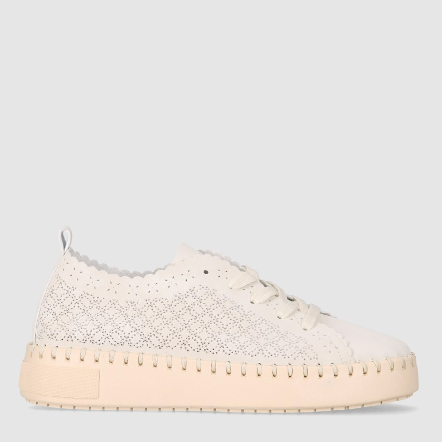 Zapatos de Piel Sintética - Beig - Tacón: 4 cm