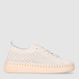 Zapatos de Piel Sintética - Beig - Tacón: 4 cm