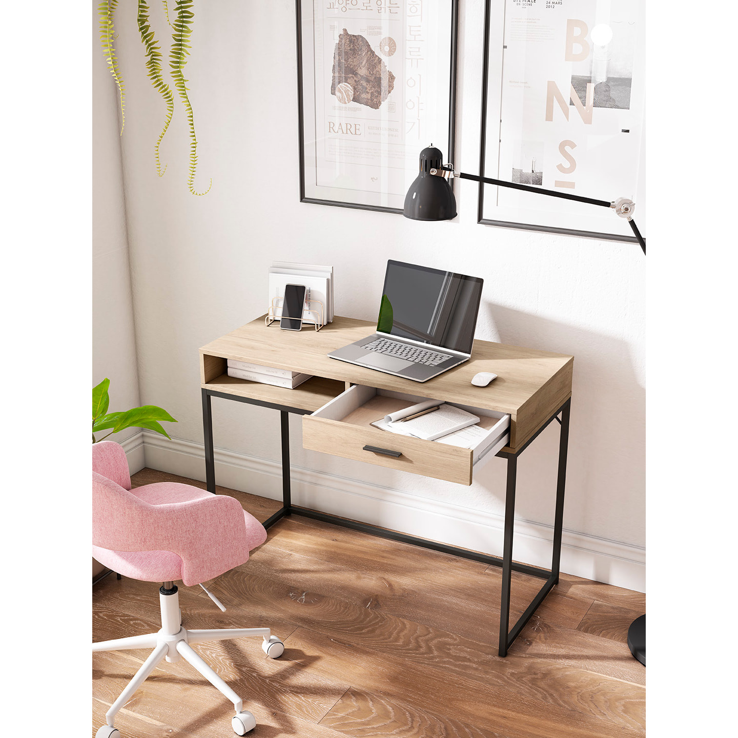 Escritorio Canterbury roble 79x105x48 cm