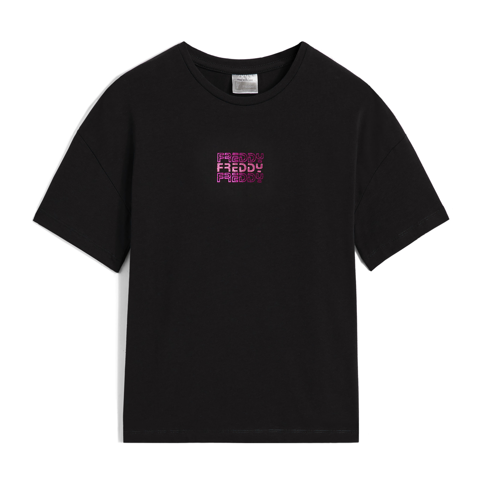 T-shirt da bambina oversize con logo specchiato