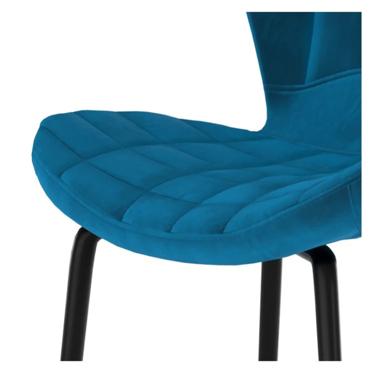 Lot de 2 chaises de bar 75 cm en velours bleu - Mazzia