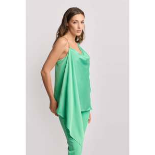 Kocca - Top elegante con spallina gioiello Donna, Tinta unita, Scollo ampio