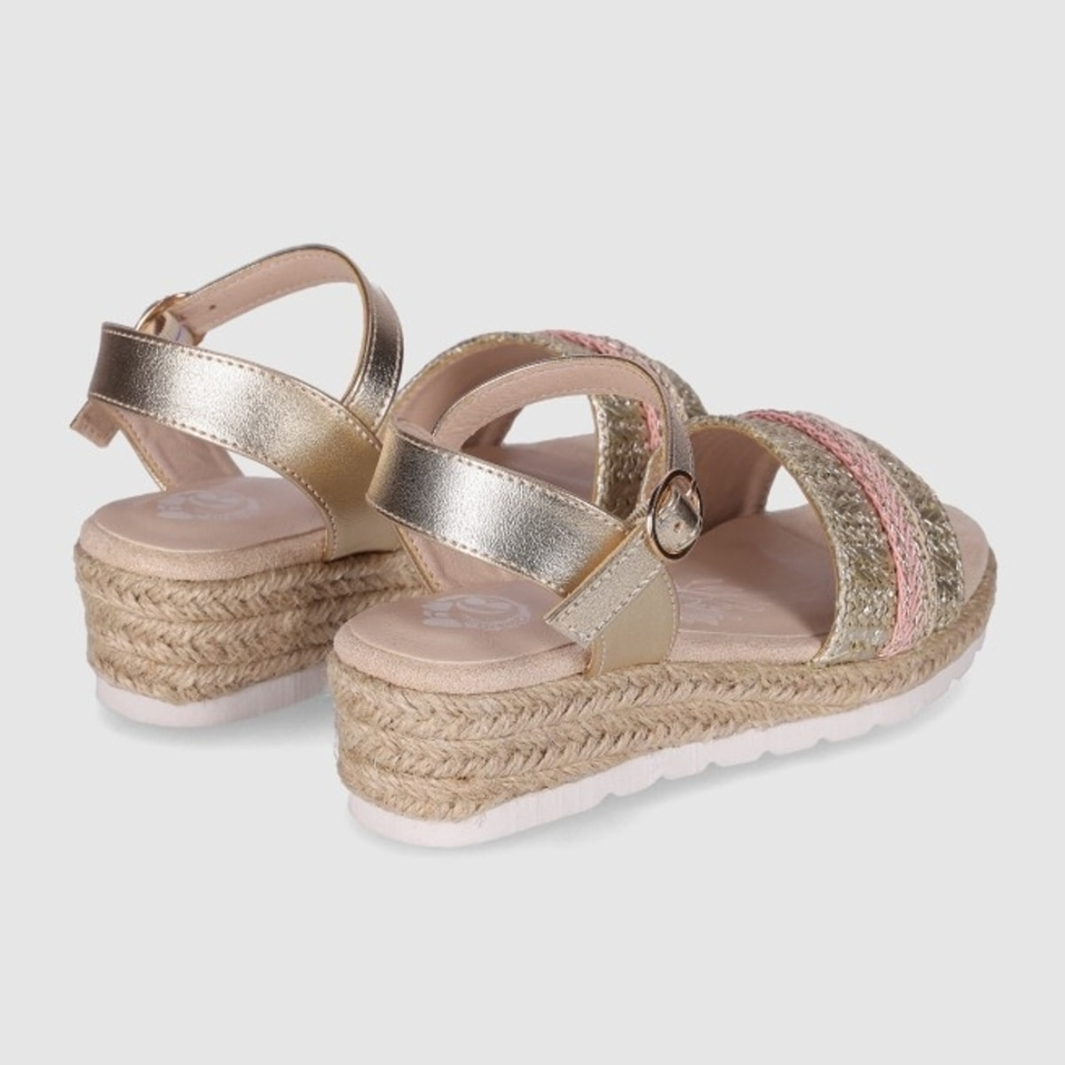 Sandalias de Piel Sintética - Platino - Tacón: 4 cm