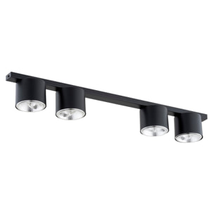 Faretto da soffitto Nano in acciaio nero