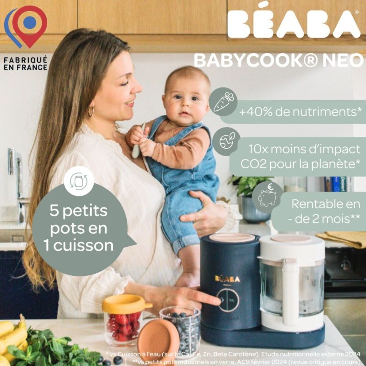 Mixeur Cuiseur Bébé BEABA Babycook neo night blue