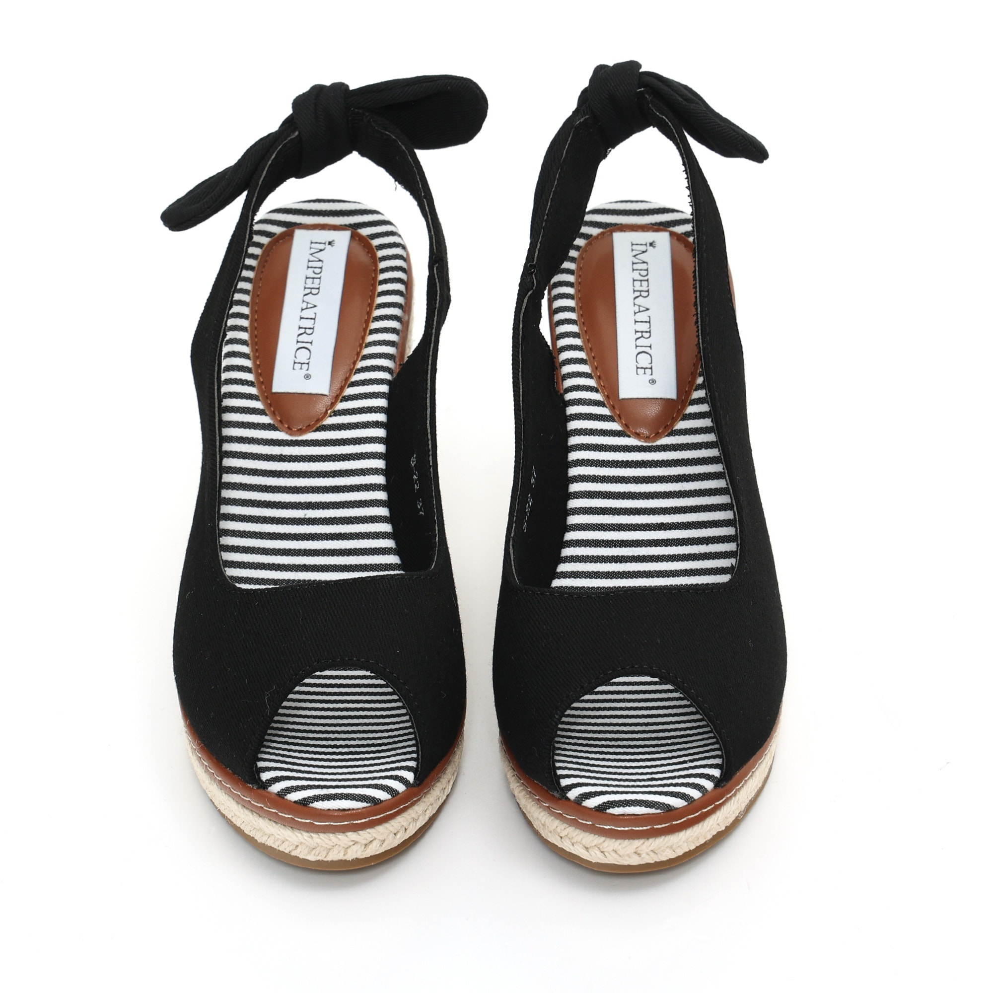 Sandali in tessuto con zeppa