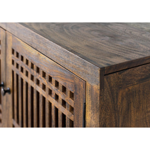 Mueble TV de Madera de Acacia 200 Cm Estilo Industrial con Inspiración Oriental