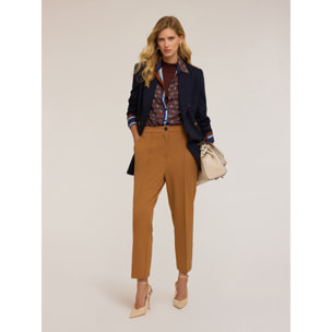 Motivi - Pantaloni regular in tessuto crêpe - Marrone