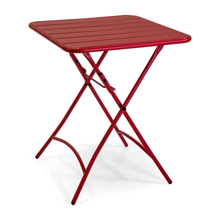 Tavolo Rovigo Vacchetti in metallo pieghevole rosso cm60x60h72