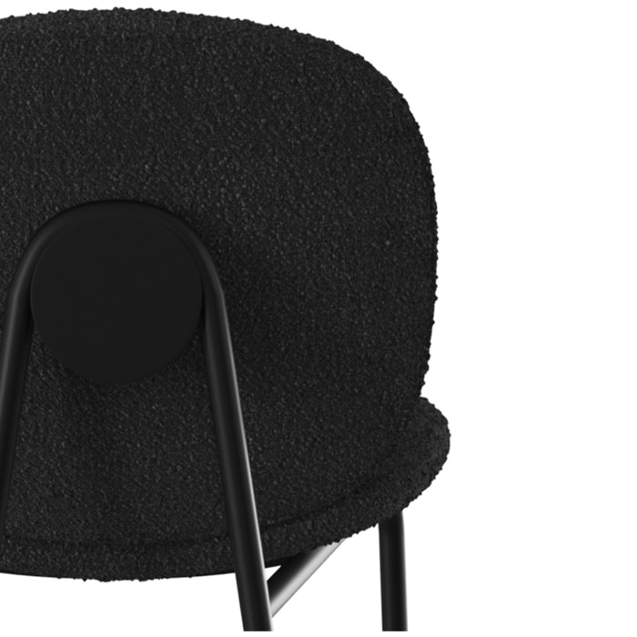 Lot de 2 chaises pour îlot central en tissu bouclé noir 63,5 cm - Iris