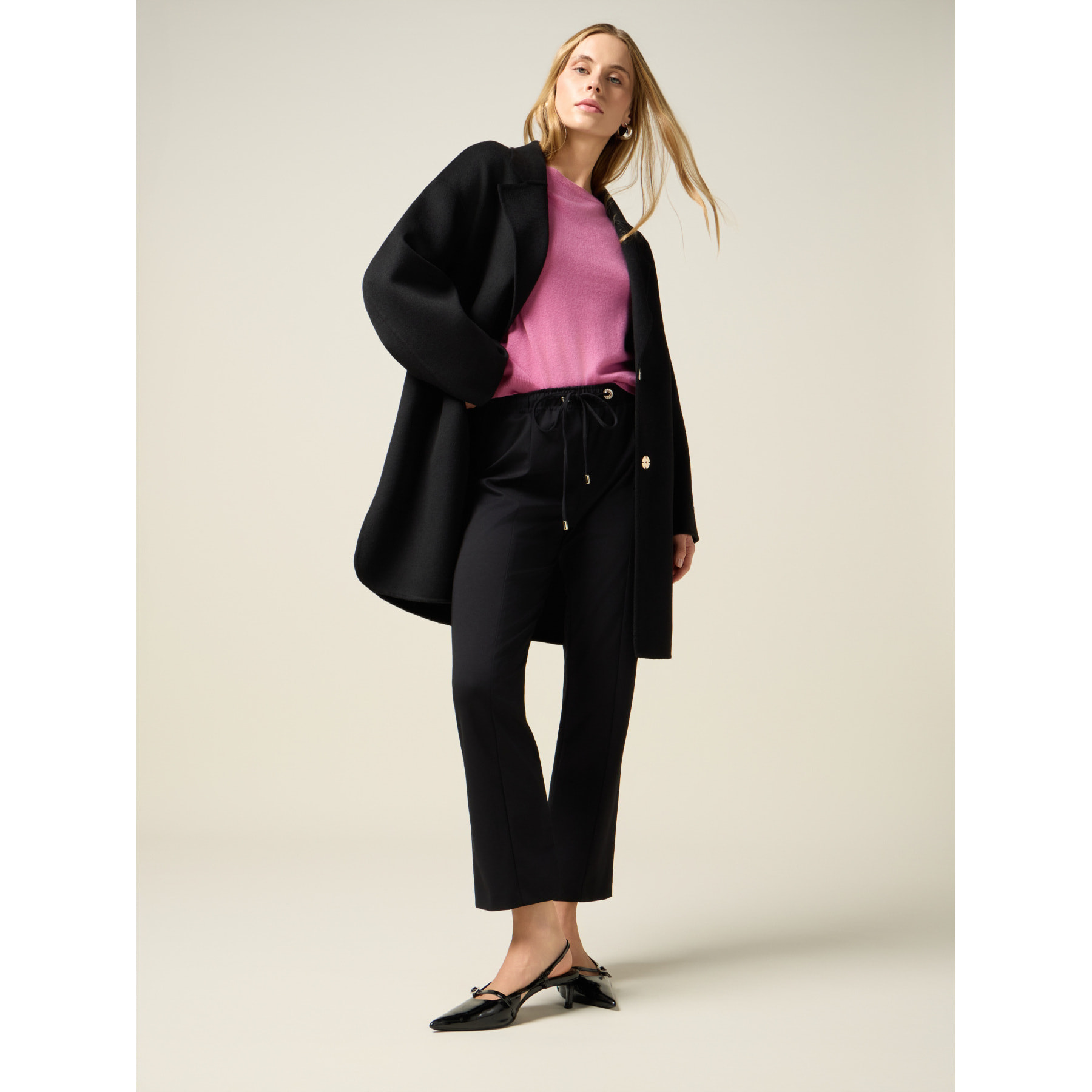 Oltre - Pantalones jogger de punto milano - Negro