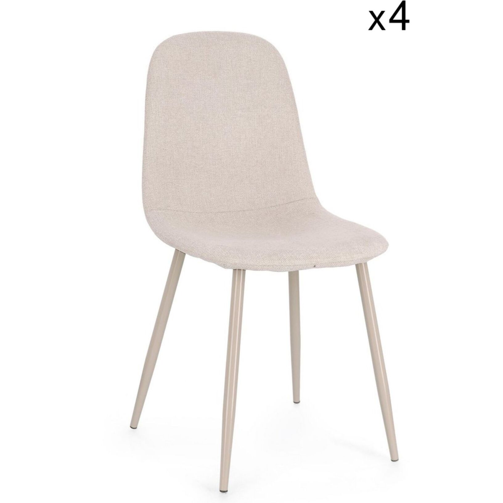 Set di sedie IRELIA in tessuto e acciaio beige