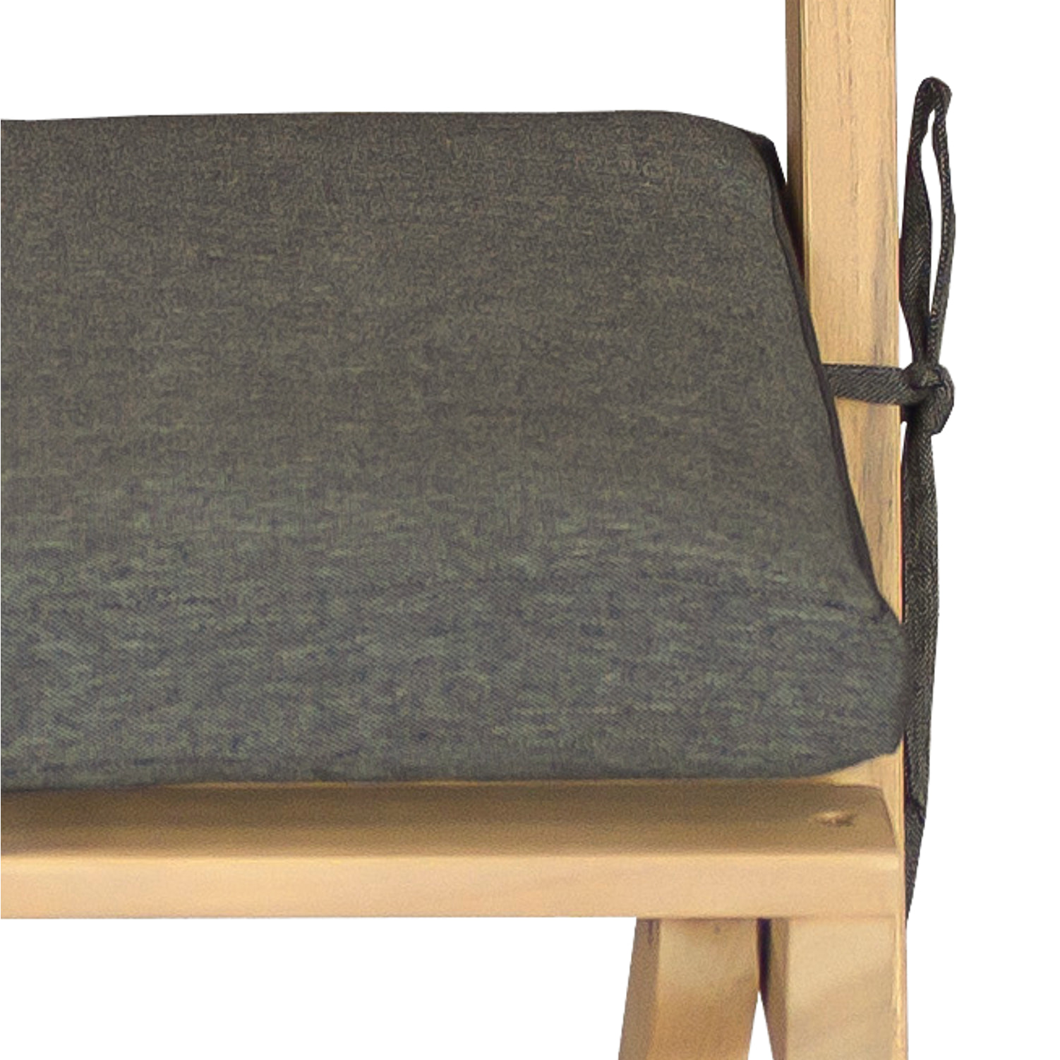 Ensemble table et chaises 2 places en acacia et coussins gris BENAGIL