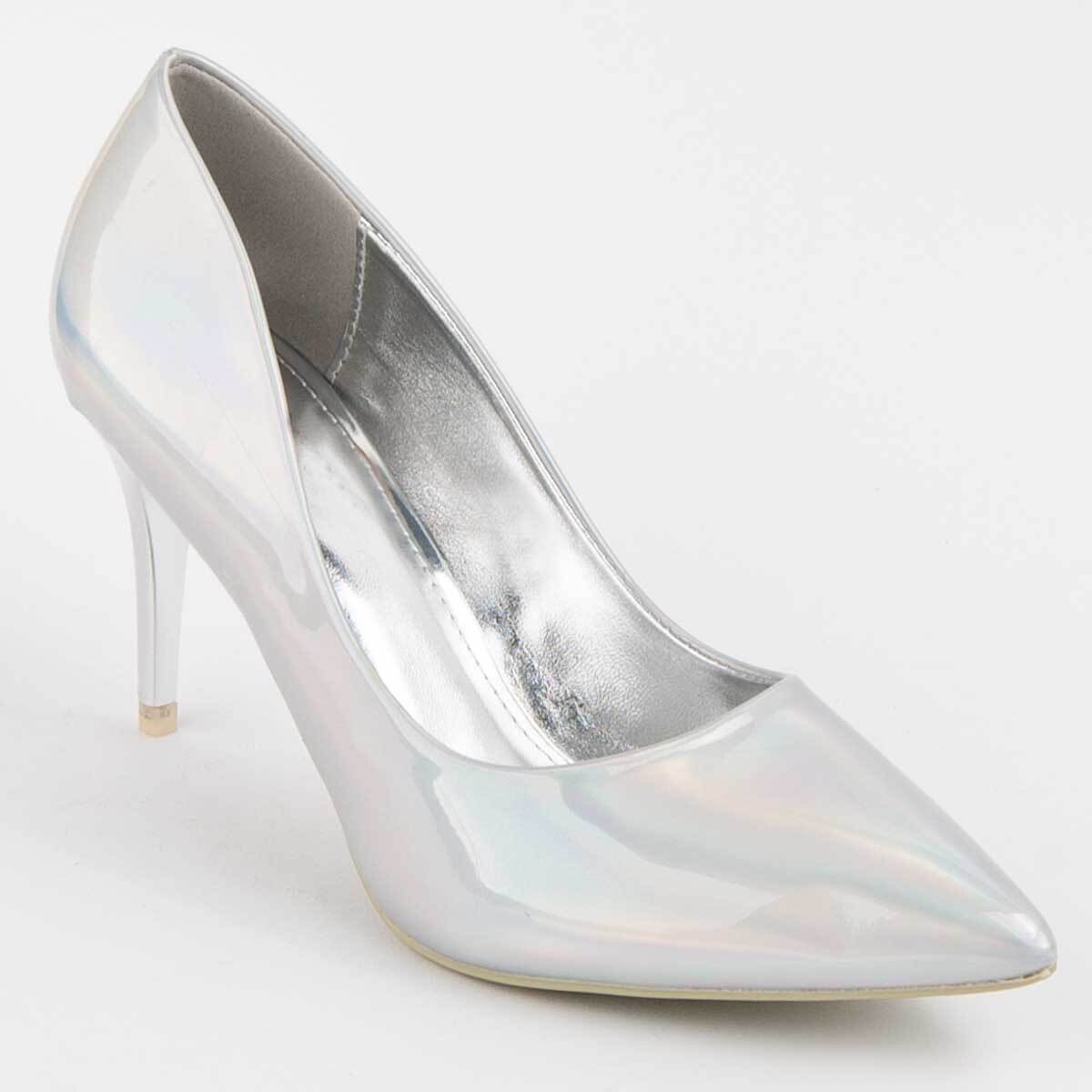 Zapato De Tacón - Plateado - Altura: 8 Cm