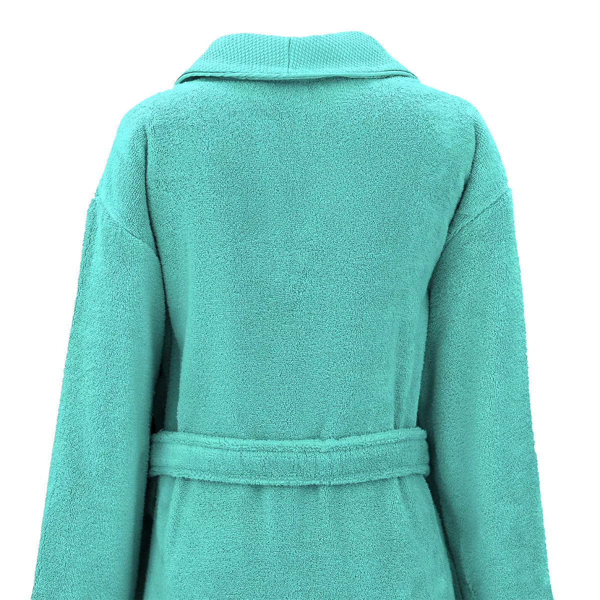 Peignoir pur coton 420 g/m² uni bleu Elea curacao