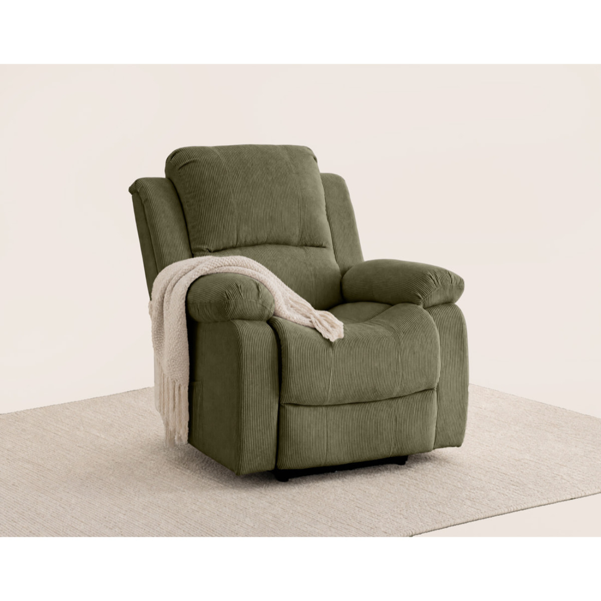 Armand - fauteuil relax électrique en velours côtelé - Vert