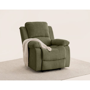 Armand - fauteuil relax électrique en velours côtelé - Vert