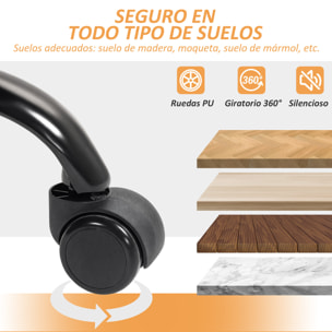 Silla de Escritorio con Soporte Lumbar Inflable, Tapizada en PU, Silla de Oficina Giratoria con Reposapiés, Respaldo Reclinable, Respaldo Alto, Altura Ajustable, Negro